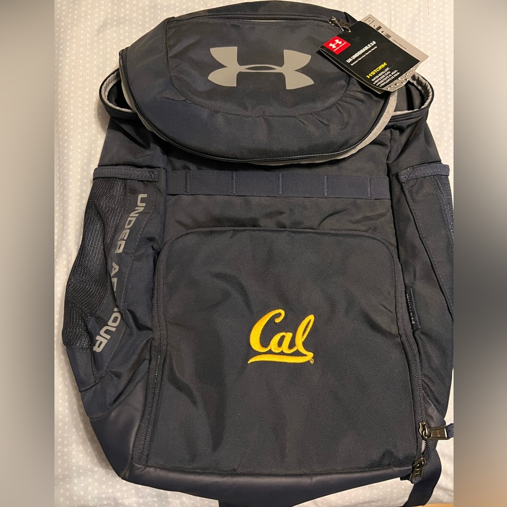 Under Armour Cal Navy Backpack with Yellow Logo